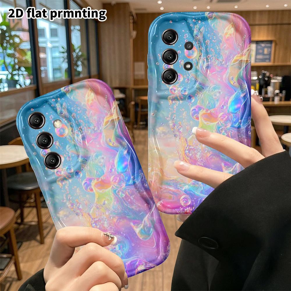 Phone Case: 2D Flat, Suitable for Samsung Galaxy A34 A35 M05 M06 S20 S22 S21 FE Plus 5G Protective Cases, Colorful Fluid Bubbles, Perfect Christmas an