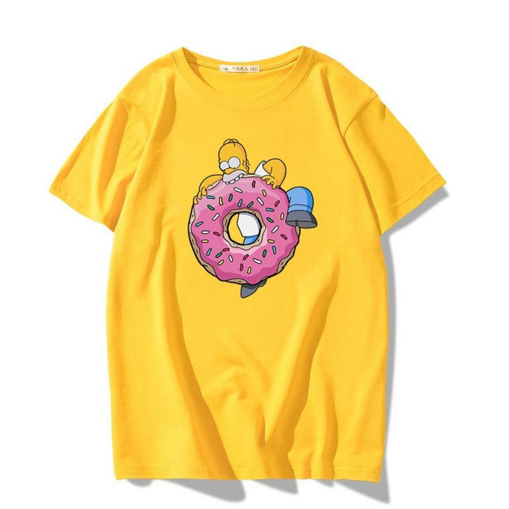 

Fashion Disney Cartoon Simpson Oversized T-shirt Summer Blouses Ladies Men White Tees Tops Short Sleeve Blouses Woman Y2K Tshirt S разноцветный