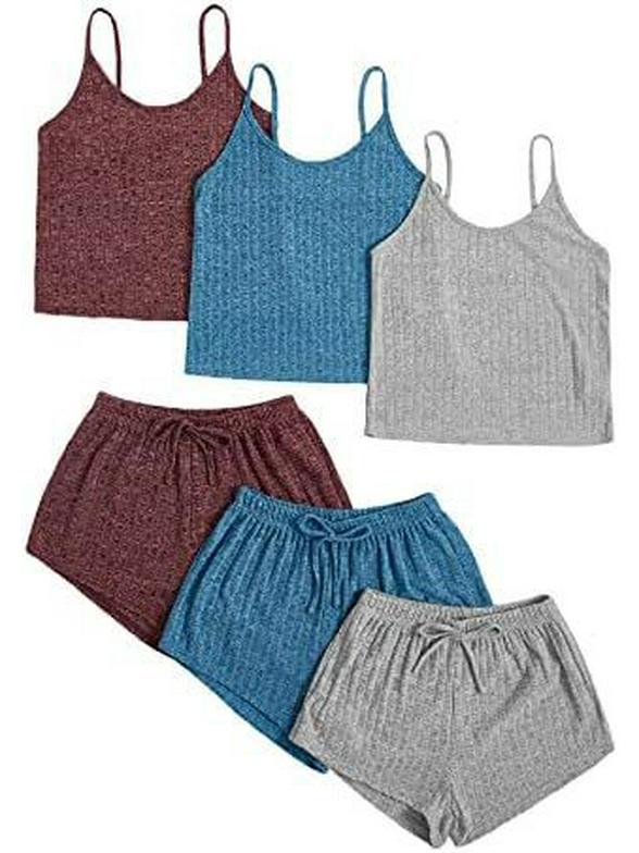 

Women s Ribbed Knit Two-Piece Set: Crop Tank & High-Waisted Tie-Up Shorts. Extra Large