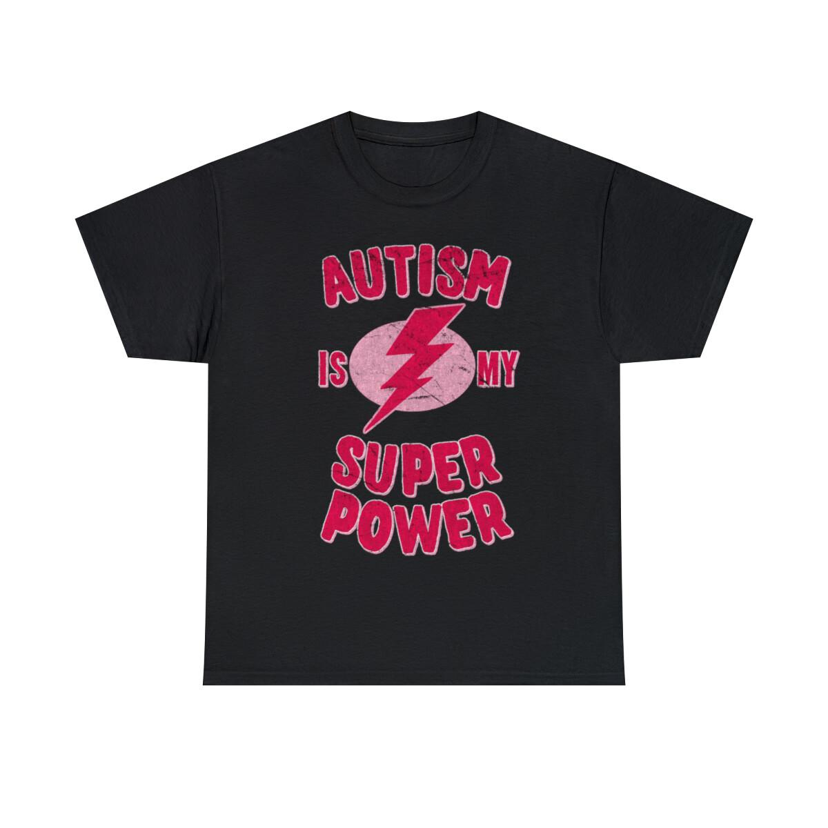 Girls Autism Is My Super Power Graphic Tee Shirt, S-5XL XL