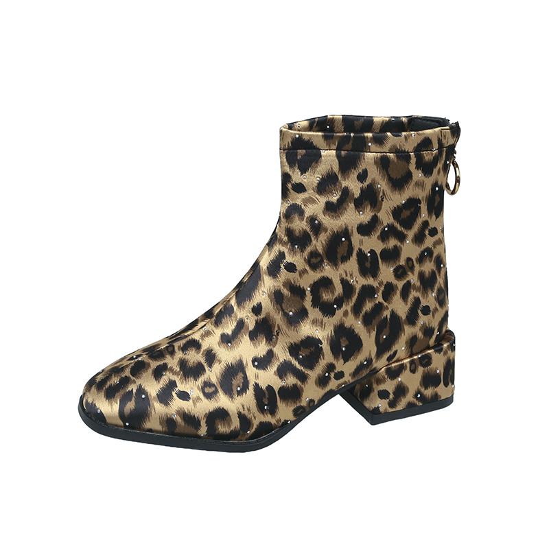 

Модные зимние новые ботильоны на толстом каблуке, женские модные ботильоны с квадратным носком и задней молнией, на мягкой подошве, нескользящие 40