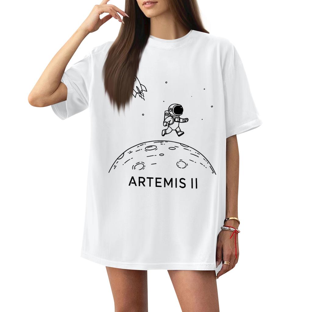 Women's Casual Printed T-Shirt Round Neck Pullover Short Sleeve Top
