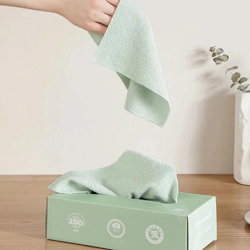 20pcs/box Disposable Kitchen Soft Hand Towel Reusable Oil Absorbent Kitchen Cleaning Cloth Extractable Sanitary Durable Napkin