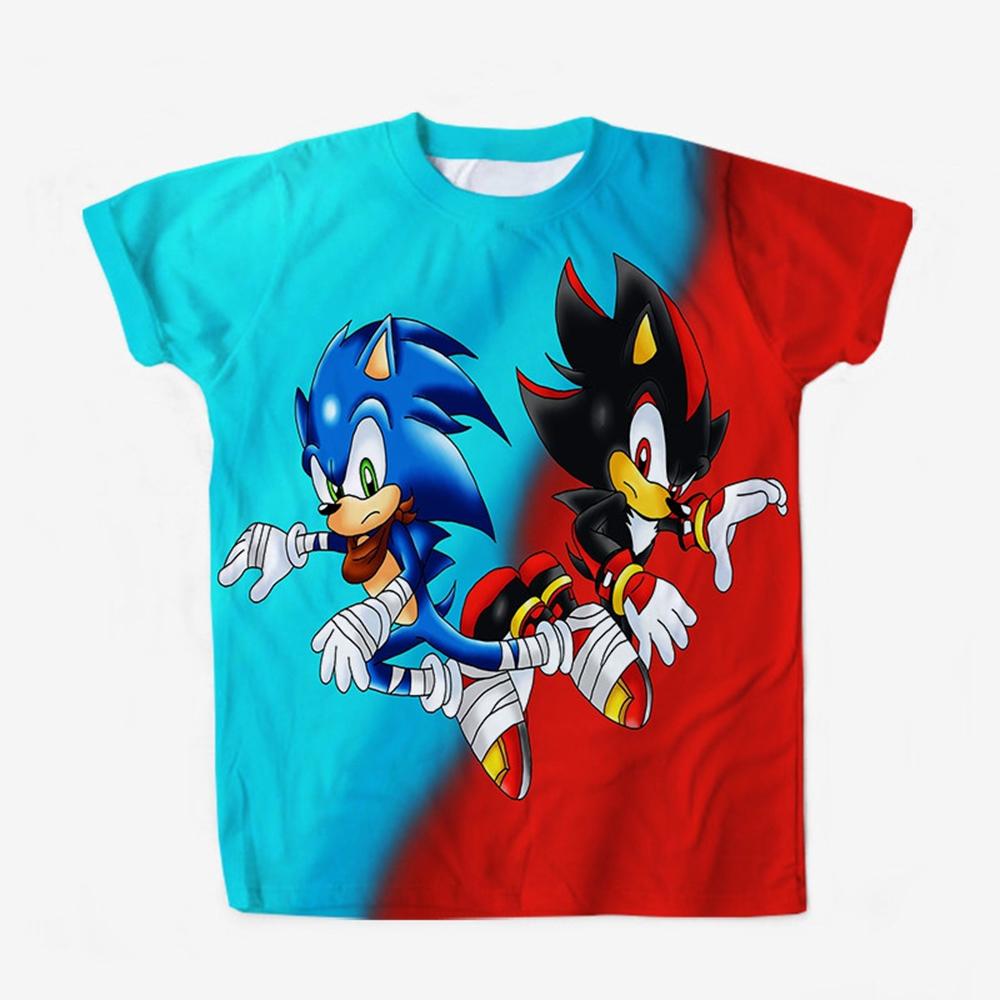 Summer Fun Children's 3D Printed Cartoon Character Short Sleeve Casual Comfortable Round Neck Children