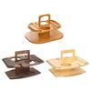 Multi Tierd Wooden Drink Holder Carrying Handle Design For Wine Bottles Glasses Snacks Outdoor Entertaining