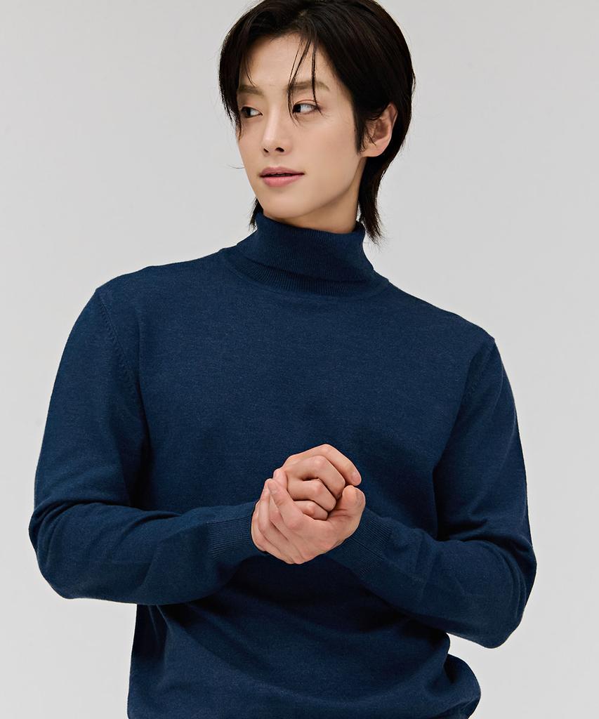 CHASECULT Men'S Essential Turtleneck Sweater - Navy
