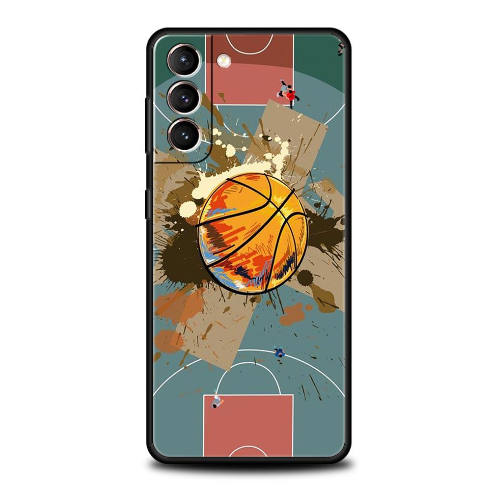 Phone Case For Samsung Galaxy S23 S22 Ultra S20 S21 FE 5G S10 S9 Plus S10E S8 Note 20 Silicone Cover Basketball Basket Number