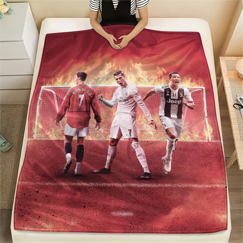 Cristiano Ronaldo, Coperta in Flanella con Fantasia, Alta qualità, Confortevole per Tutte le Stagioni, Decorazione per la Casa, Calore e Comfort, Perfetta per Regali.