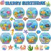 Happy Birthday Under The Sea Ocean Beach Theme Paper Bulletin Board Set Classroom Decoration Sea Life Cutouts 12 Months Calendar for Teachers
