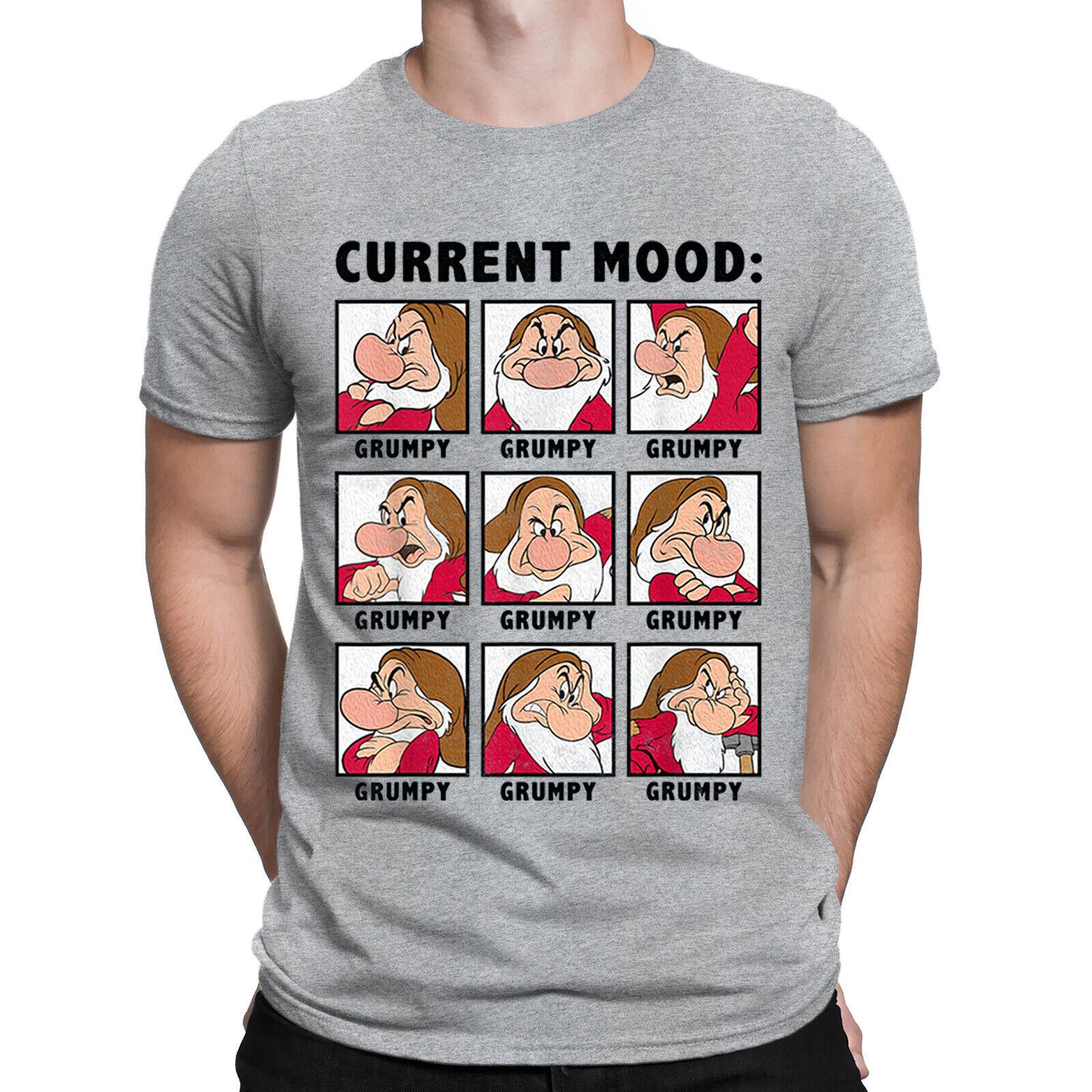 Grumpy Seven Dwarf Current Moods Funny Fathers Day Mens T-Shirts Tee Top #VE6 XL