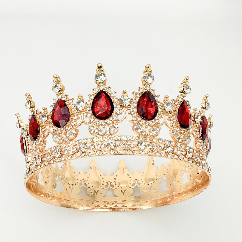 Full Circle Crown Tiara Colorful Baroque Retro Full Diamond Jewelry Wedding Accessories Crown Bridal Crown