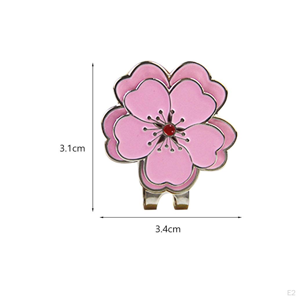 Pink Flower Golf Ball Marker Creative Cap Holder Magnetic Hat Clip