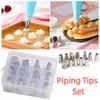 12 Heads Piping Tips Set Stainless Steel Flower Frosting Nozzles  Pastry Tools