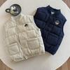 Boys Thick Padded Vest with Bear Print Warm Sleeveless Jacket for Toddlers