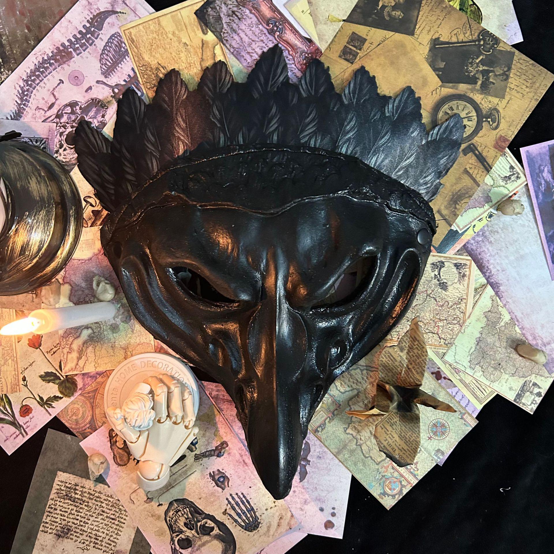 

PU Raven Feather Bird Mask for Halloween Party Costume Decor