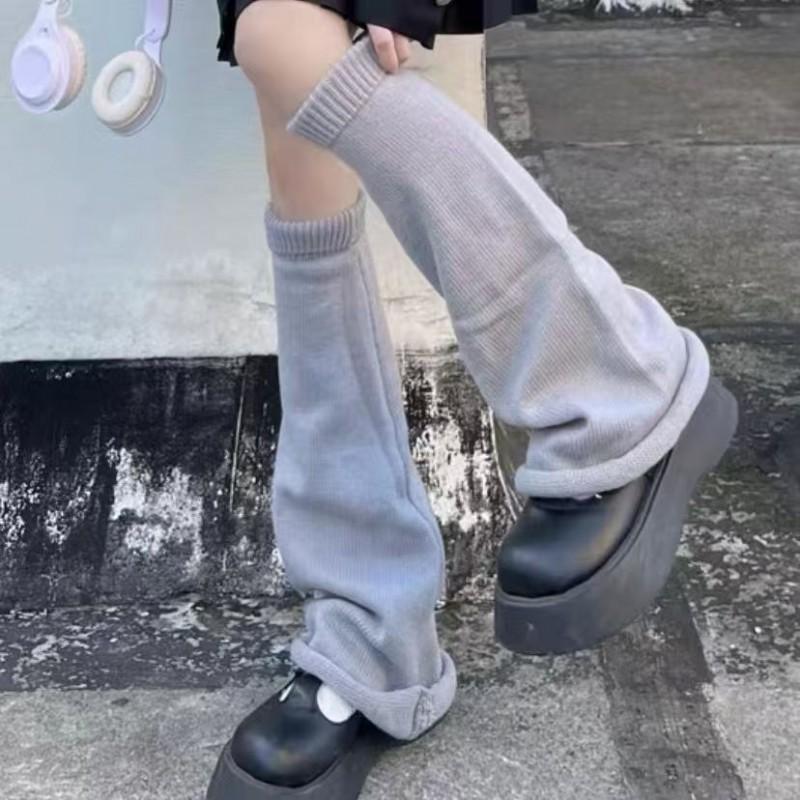 Womens Mid-Calf Knit Leg Warmers Stack Socks Casual Fashion Ribbed Cuffed Sock Covers