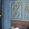4-Pack Gold Metal Line Wall Art Abstract Woman Body Figure Home Aesthetic Decor Sculpture Gift