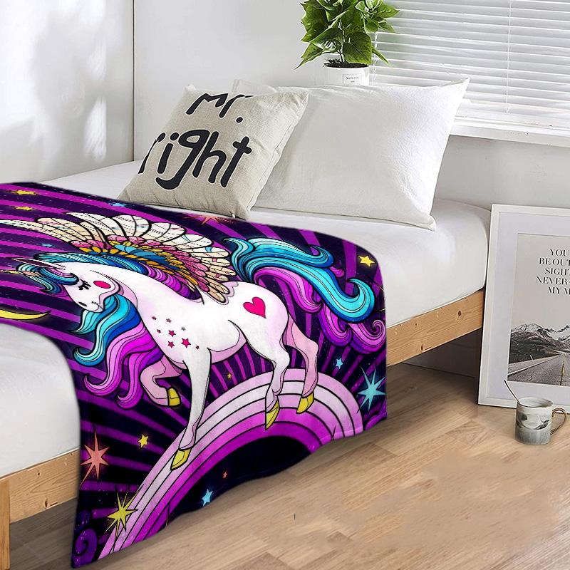 Unicorn Fantasy Blanket Soft Comfortable All Seasons Perfect Sofa Office Nap Travel Birthday Gift Christmas Present