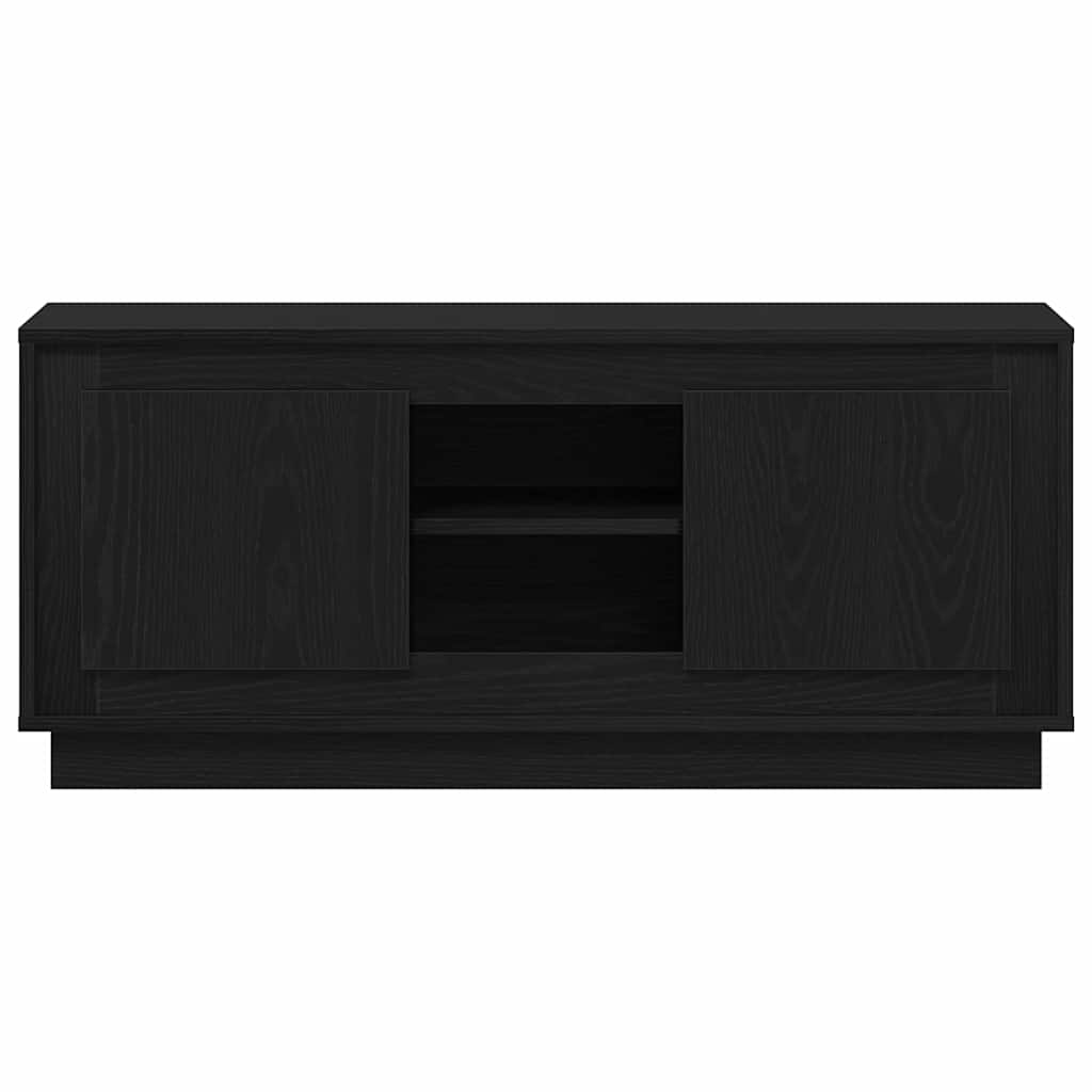 TV Cabinet Black Oak Effect 102 x 35 x 45 cm Engineered Wood