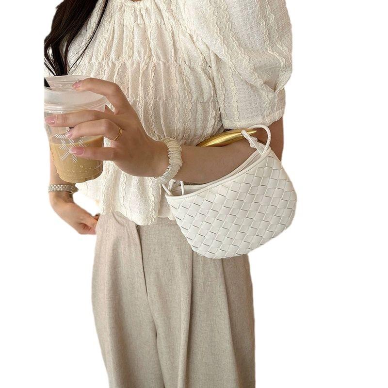 Cute Mini Sardine Woven Bag Small Trumpet Hand Holding Crossbody Braided Women's Bag