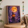 Halloween Pumpkin Witch Hat Oil Painting Digital Painting Handmade DIY Coloring Painting Home Decoration