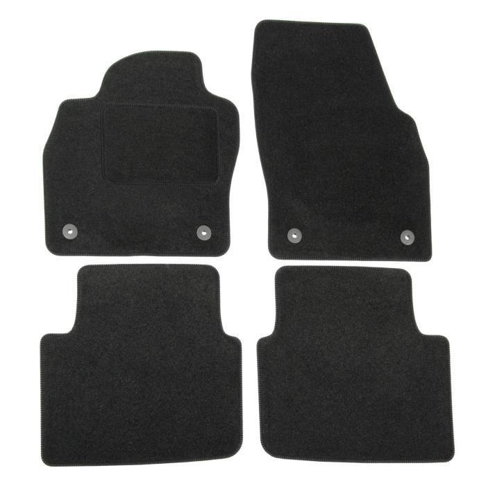 Tapis De Sol Noir Velours Sur Mesure Pour Skoda Scala depuis 2018, 4pcs, Ajustement précis, Renforcé Dans la Zone de la Pédale
