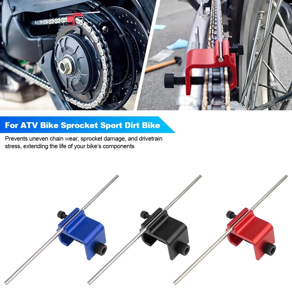 Motorcycle Chain Alignment Tool Aluminium Sprocket Chain Adjustment Tool Fast and Accurate Motorcycle Chain Alignment Universal