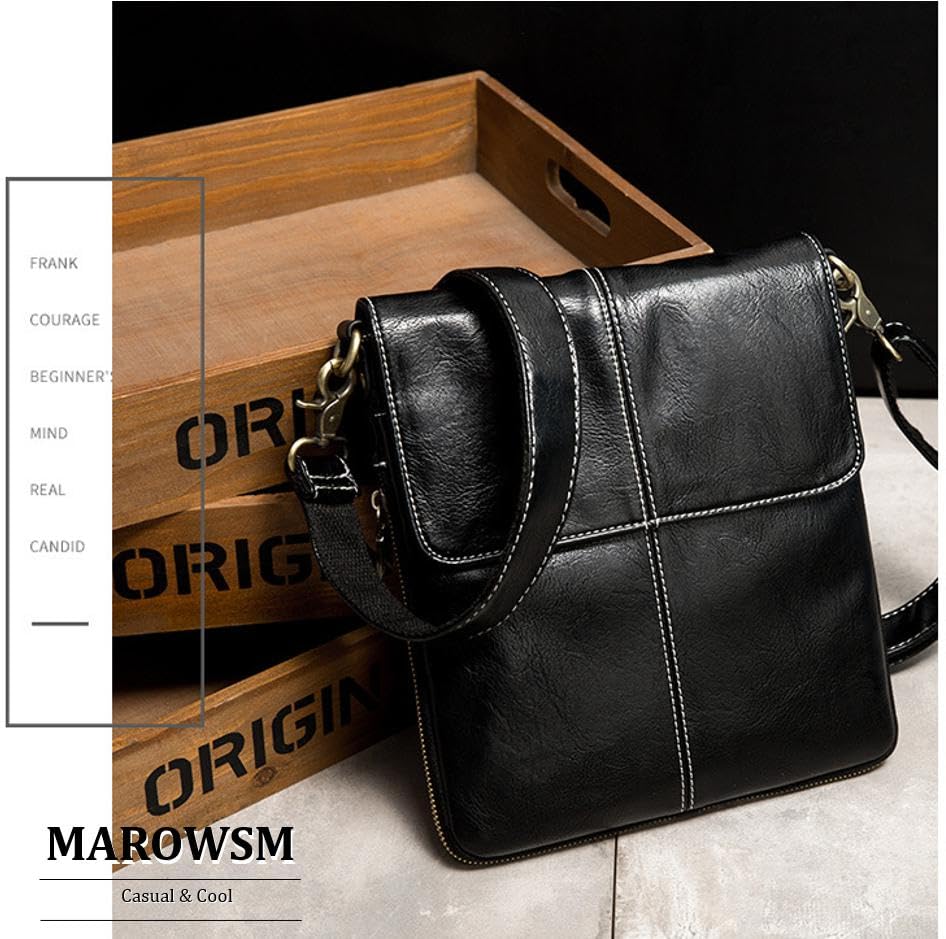 small shoulder bag for black [MaRowsm] Artisan-crafted men,