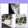 Modern Chinese Style Geometric Necklace For Men And Women With Stainless Steel And Cat Eye Stone