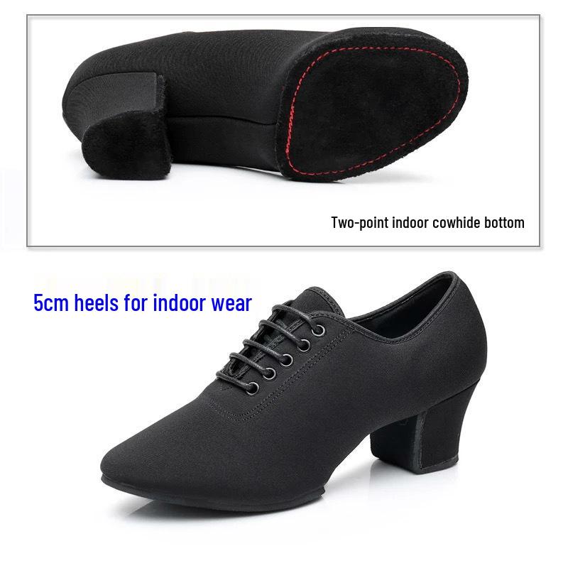 Zapatos de Baile de Salón y Latino para Mujer con Suela Blanda Negra - Tela Oxford