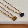 Artisanal Crafted Natural Tigers Eye Stone and Rope Bag Necklace Unique Design Comfortable Wear for Fashion Forward Women Accessory