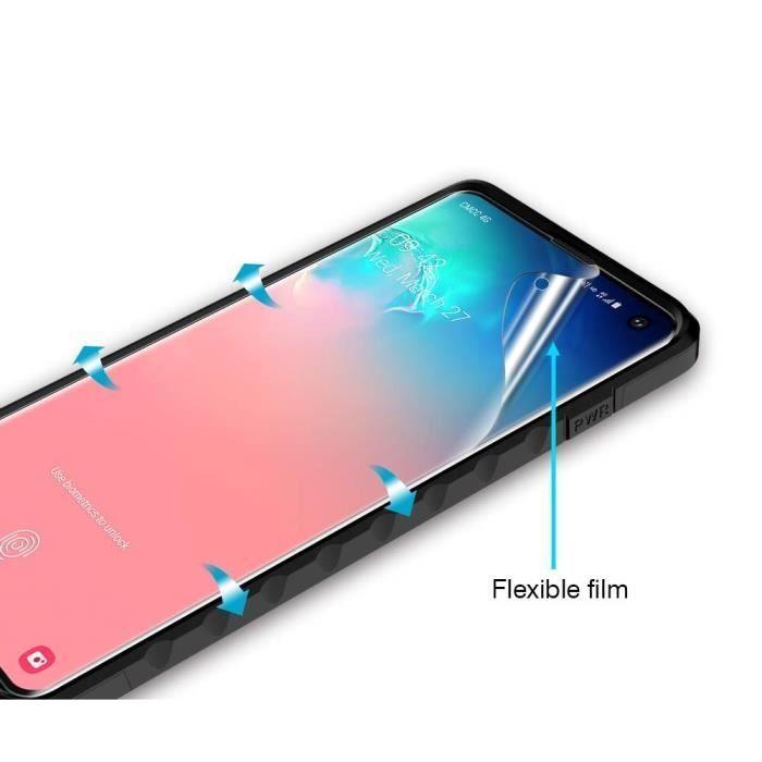 Schutzfolie Kunststoff Samsung Galaxy S10 - Vollständig gewölbter widerstandsfähiger Bildschirmschutz aus Kunststoff [Phonillico®]