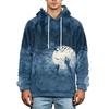 Herren Halloween Print Hoodie Übergröße Flanell Lässiger Pullover Sweatshirt für Herbst und Winter