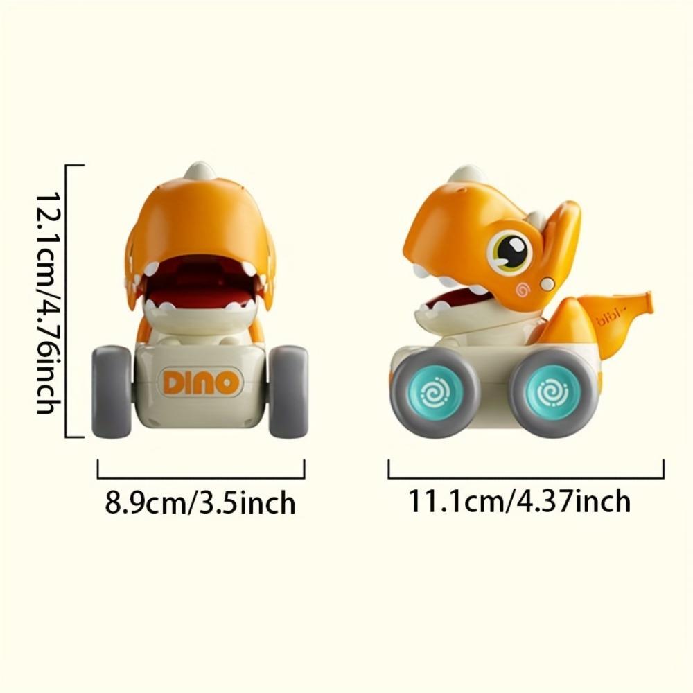 Dinosaur Pull-back Toy Car, Cartoon Gear Storage Scooter, Top Storage Box Toy Car, Anti-fall and Anti-collision Inertial Toy Car