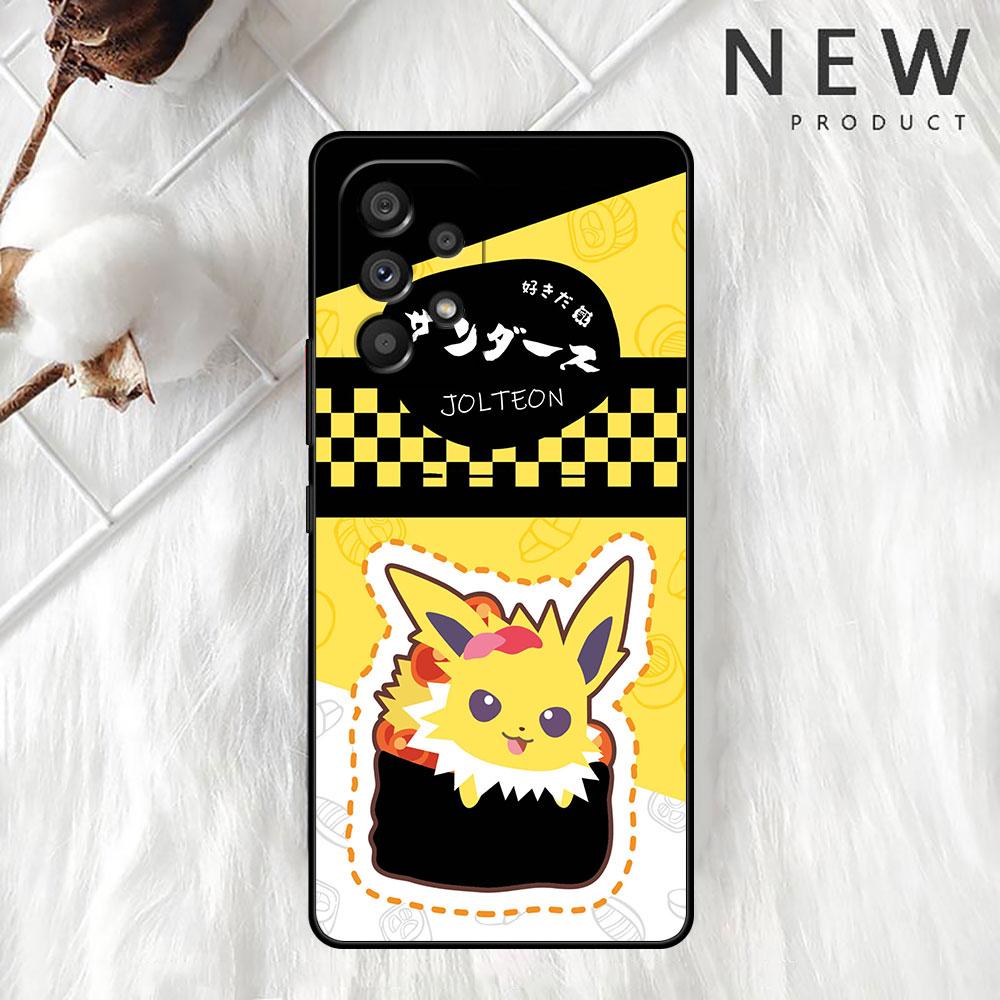 

Мультяшный чехол для суши Pokemon для Samsung Galaxy A52 A12 A32 A51 A21s A71 A13 A53 A22 A31 A72 A03 A02s A41 Черный чехол для телефона Samsung A02s