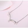 925 Silver Moose Antler Necklace - Lucky Clavicle Chain Pendant for Women, Creative Christmas Gift