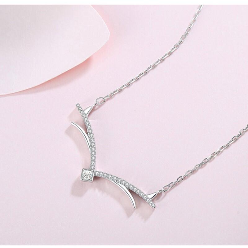 925 Silver Moose Antler Necklace - Lucky Clavicle Chain Pendant for Women, Creative Christmas Gift