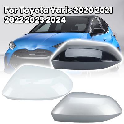 Rearview Mirror Cover Cap For Toyota Yaris     2024 Black Door Side Mirror Housing Cover Cap Car Accessories