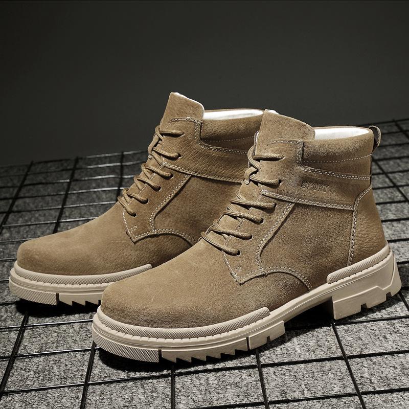 Men's Casual 6CM Height-Increasing High-Top Martin Boots for Autumn and Winter