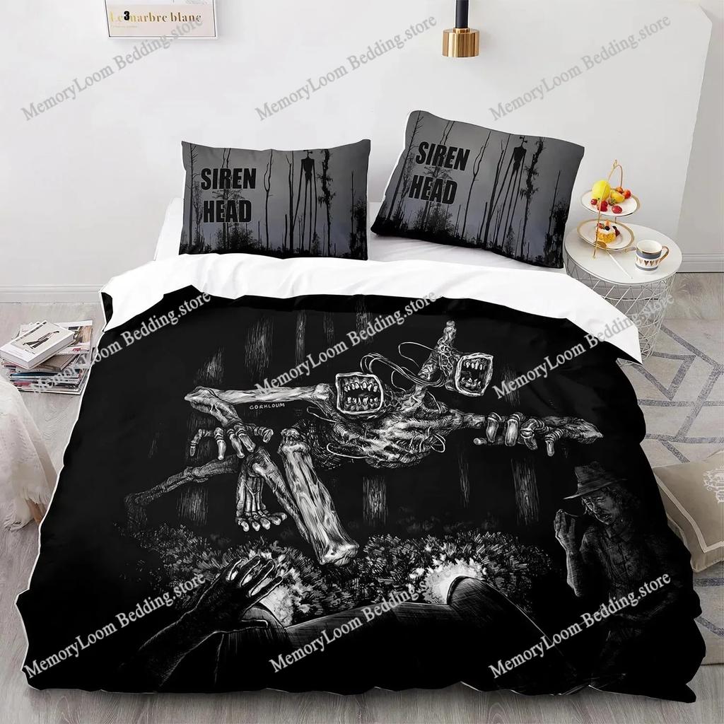 Set Biancheria da Letto Stampa 3D Siren Head Singolo Gemello Matrimoniale Queen King Size Set Letto per Camera da Letto Adulti Bambini Copripiumino