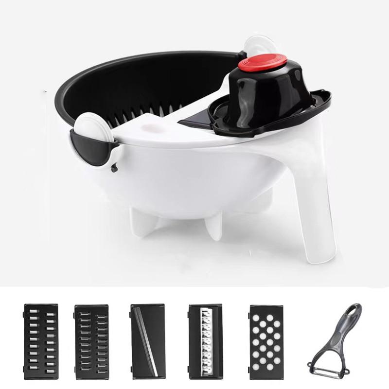 Multifunction Vegetable Chopper With Drain Basket For Home Kitchen Food Prep