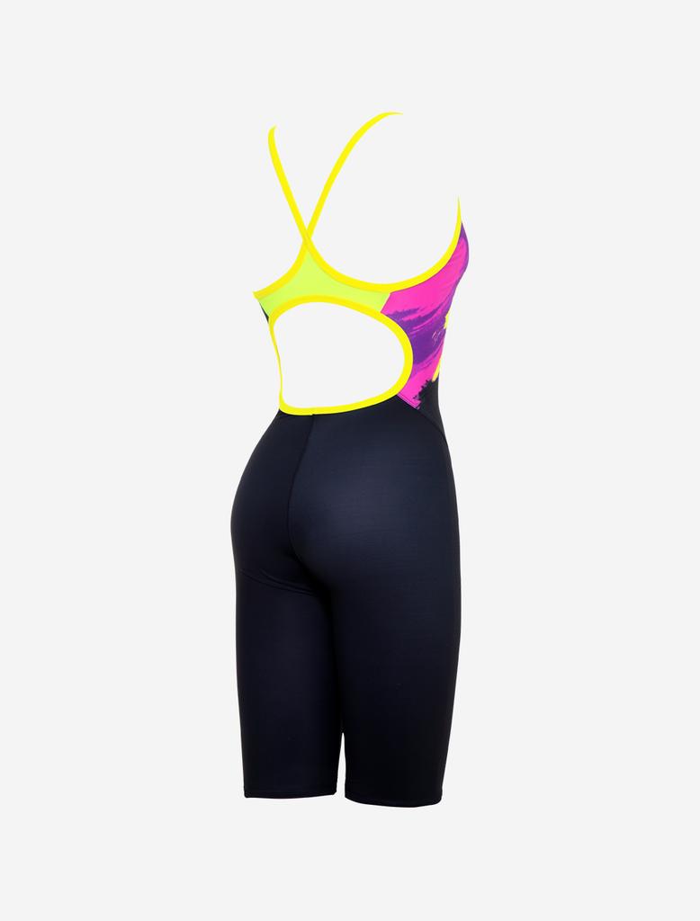 Toneidoseupocheu Colleen 5-Part Half-Body V-Back Yellow Swimsuit