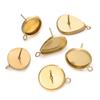 10 Stück/Los Edelstahl Tropfen/Rund Flach Stecker Ohrring Fassung Leere Ohrring Basis Harz Cabochon Schale für DIY Schmuckherstellung