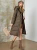 PINK CHIC 2025 New Winter Women Down Jackets Fashion Classic Warm Cross-hatching Hooded Long Version Parka Female Coat W6570