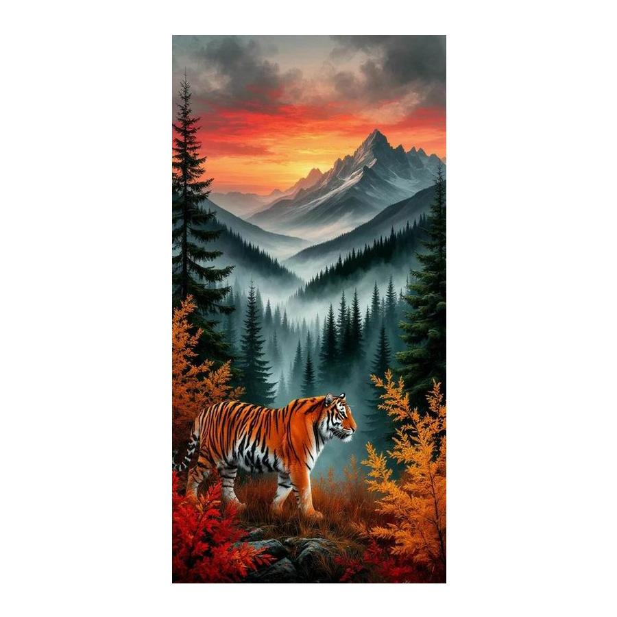 

Forest Tigers and Leopards Large Size Diamond Painting New Collection Animals Diy Full Drill Rhinestone Embroidery Mosaic Cross Stitch Kits Square drill 30x60cm