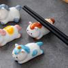 Cute Ceramic Horse Chopstick Rest Rack & Holders Spoon Fork Knife Stand Flatware Organizer Horse Year Ornaments Table Decor