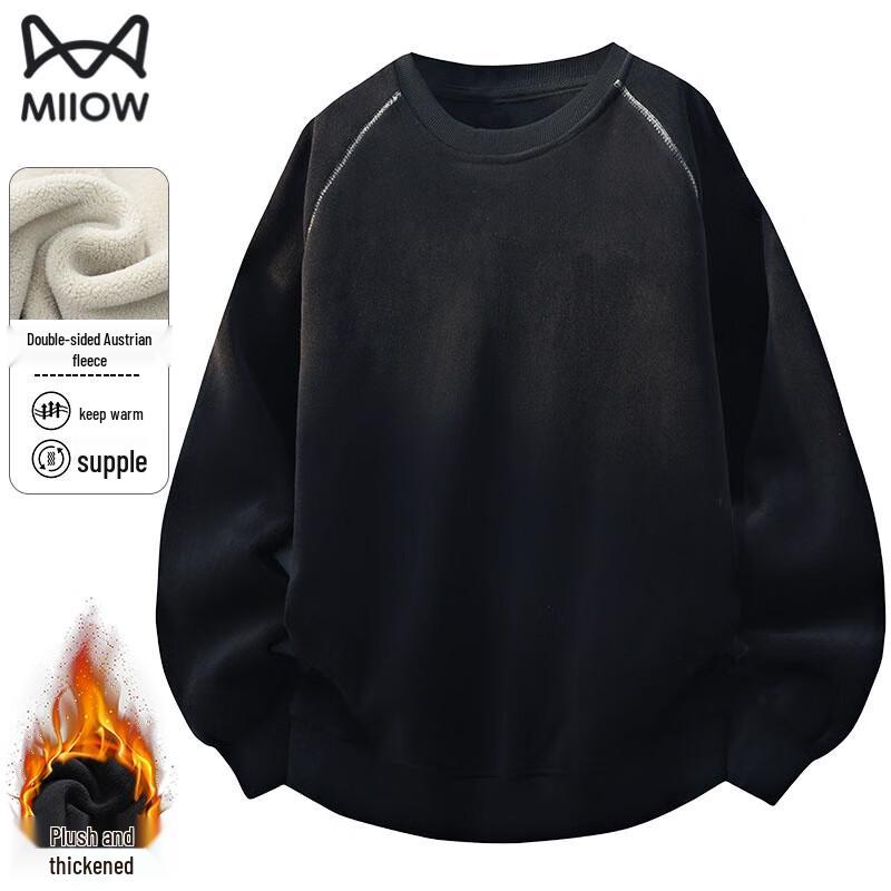 MiiOW Men s Thermal Fleece Round Neck Sweatshirt 4XL 3890₽
