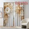 2pcs Light Luxury Floral Print 2D Flat Curtains – for Bedroom   Living Room & Office