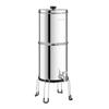 Gravity-fed Water Filter System, 2.25G 304 Stainless-Steel Countertop Water Filtration System, Reduces Lead and up to 99% of Chlorine, with 2 Ceramic
