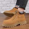 Fashion New Arrival Basic Boots Warm Plush Fur Winter Botas High Top Mens Suede Leather Motorcycle Boots Non-Slip Lace-Up Outdoor Shoes